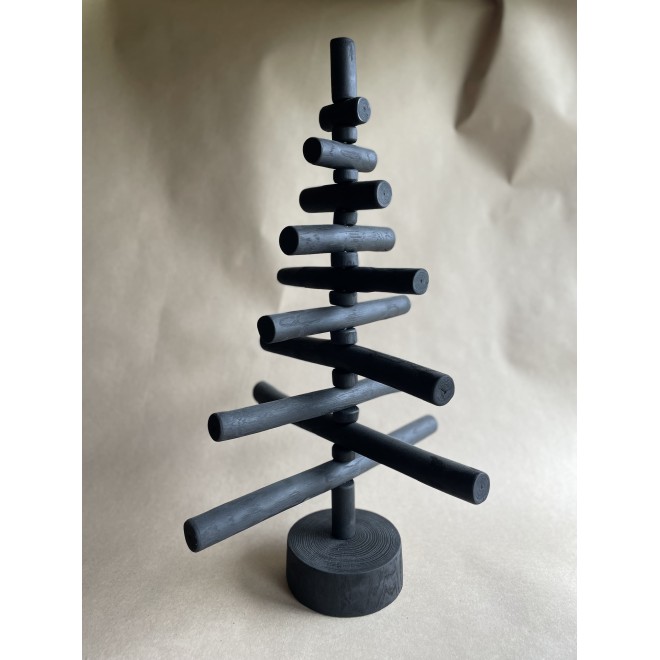 Handmade Black Wood Xmas Tree