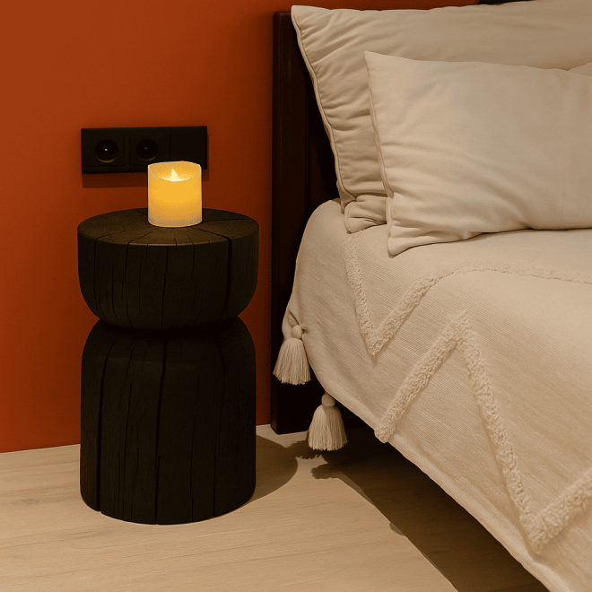 Handmade Black Stump Table