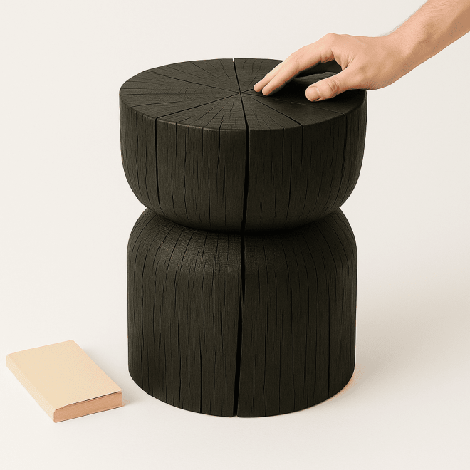 Handmade Black Stump Table