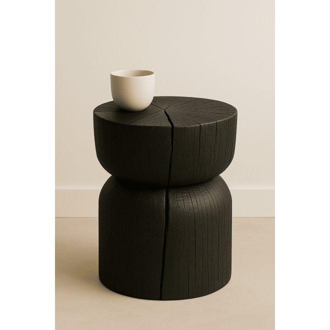 Handmade Black Stump Table