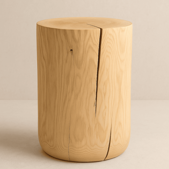 Black Round Ash Wood Mini Table