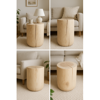Natural Ash Wood Stump Table