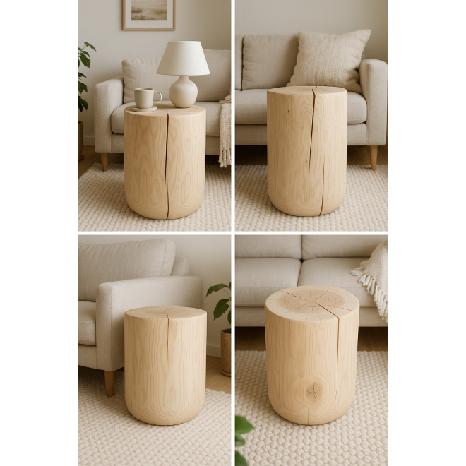 Natural Ash Wood Stump Table