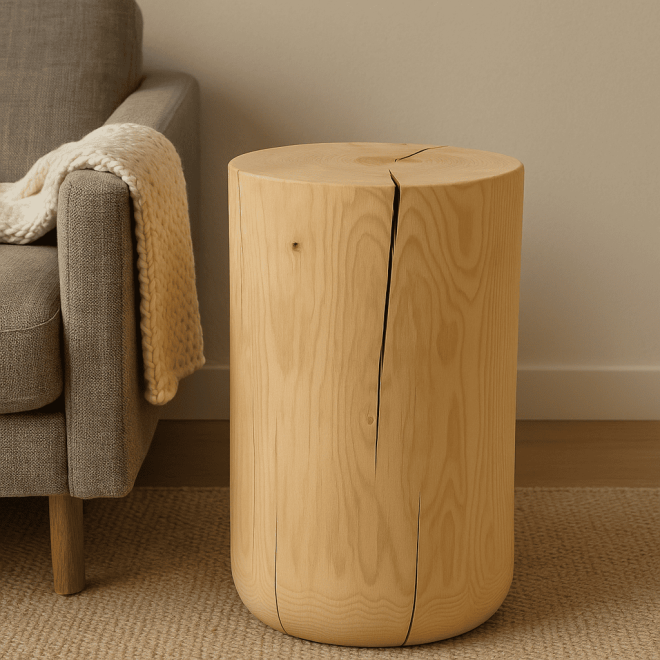 Natural Ash Wood Stump Table