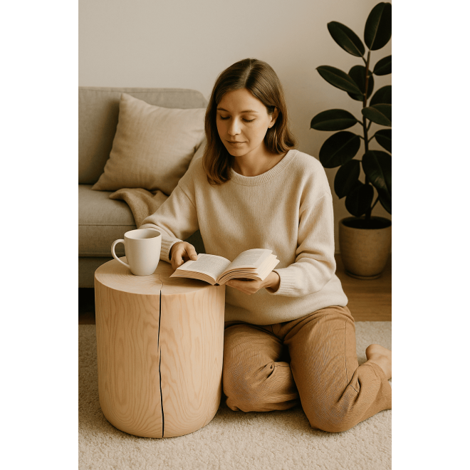Natural Ash Wood Stump Table