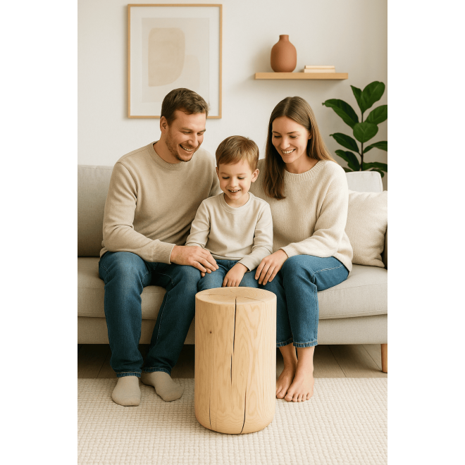 Natural Ash Wood Stump Table