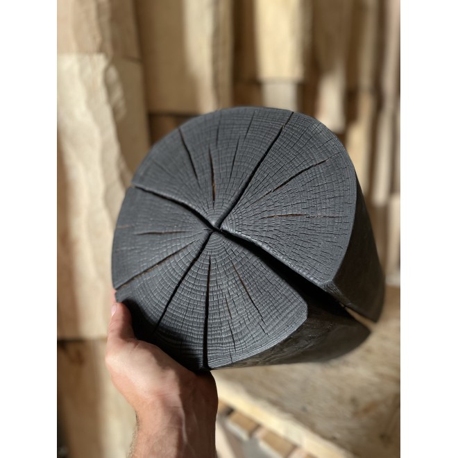 Black Round Ash Wood Mini Table