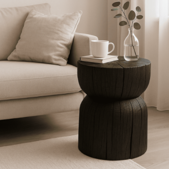 Handmade Black Stump Table