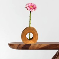 Original brown wooden vase