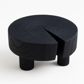 Burnt Ash Wood Display Stand