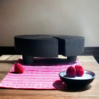 Burnt Ash Wood Display Stand