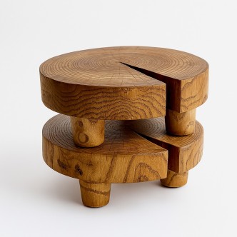 Rustic Ash Wood Display Stand 