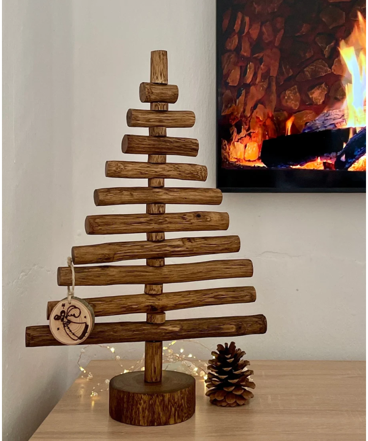 branch wood Christmas Tree x-shaped base